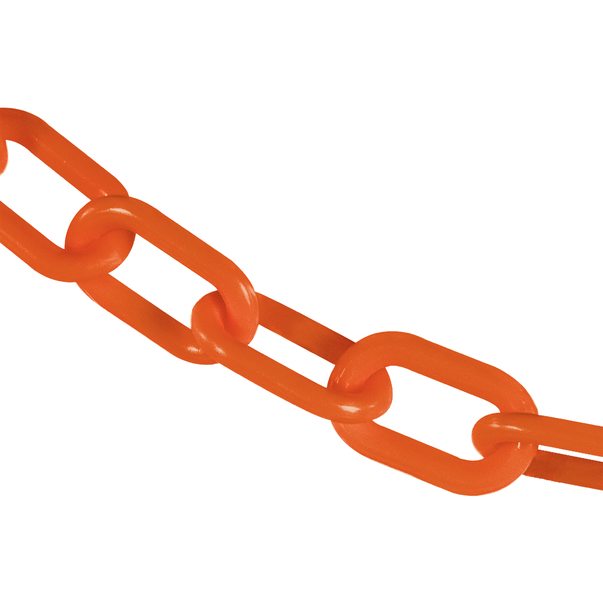 Mr. Chain Heavy-Duty Plastic Safety Chain — 2in. x 25ft., High-Density Polyethylene, UV-Resistant, Safety Orange, Model# 51012-25